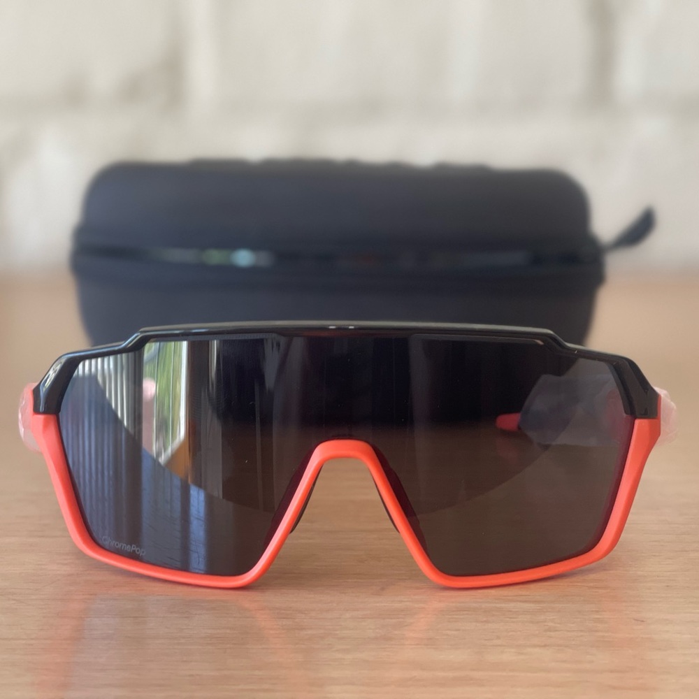 Smith Shift MAG Wrap Semi-Rimless Sunglasses in Orange Black+Clear Lens Unisex